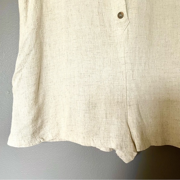 Topshop Linen Blend Button Up Romper In Ivory Size 2 NWT - Picture 9 of 13